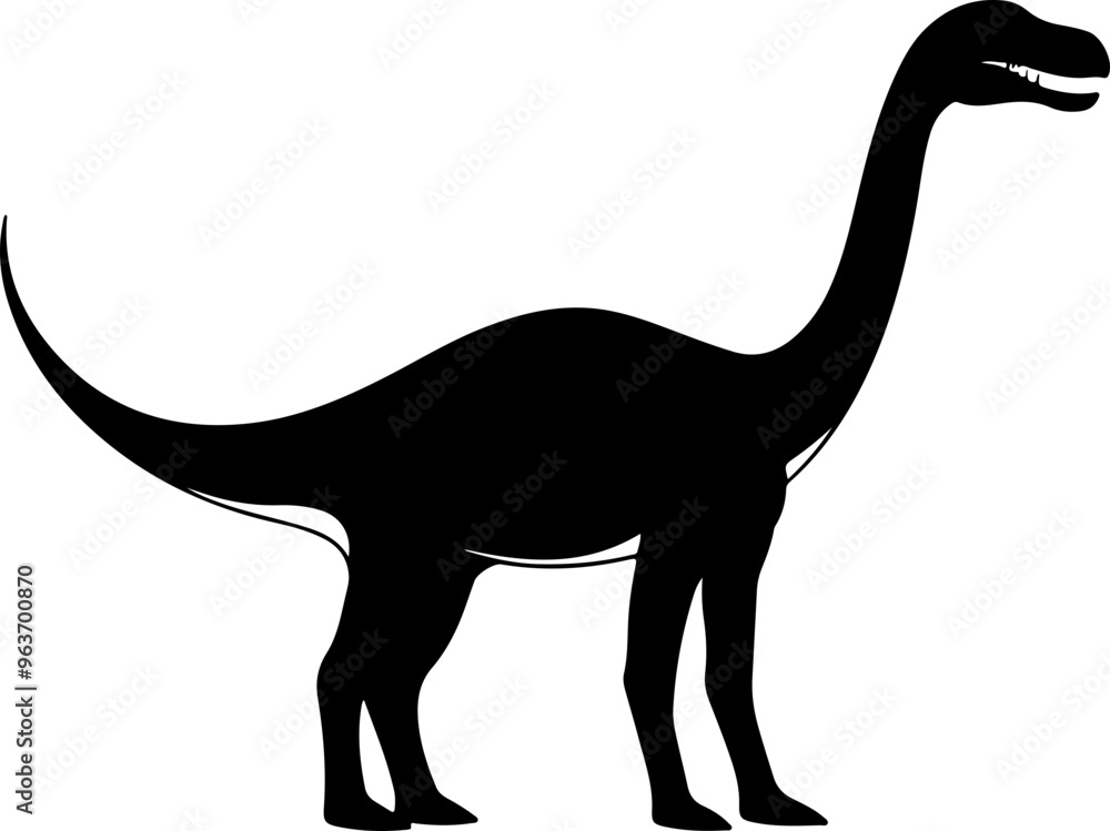 Silhouette of a Dinosaur in Profile View Silhouette of a Dinosaur in Profile View