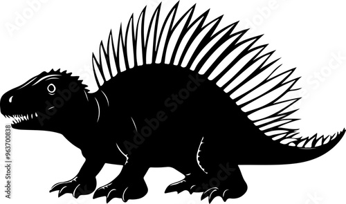 Silhouette of a Spinosaurus with Spiny Back