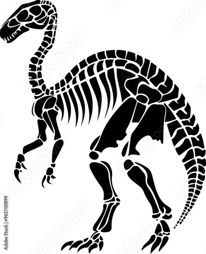 Stylized Dinosaur Skeleton Illustration