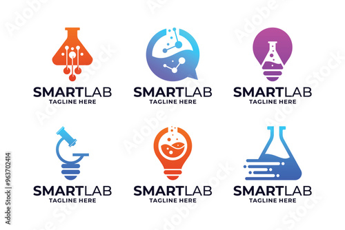 Smart lab logo design collection
