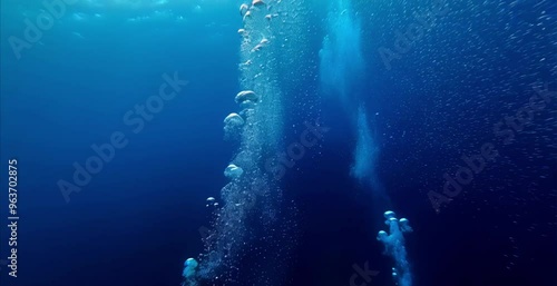air bubbbles in the sea ocean deep water
