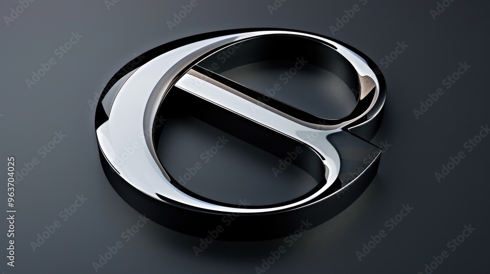 Elegant B design with smooth curves and a sleek, metallic appearance Elegant B design with smooth curves and a sleek, metallic appearance