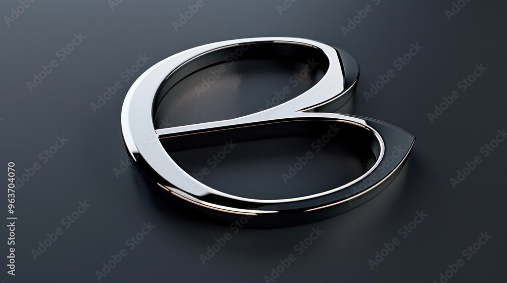 Elegant B design with smooth curves and a sleek, metallic appearance Elegant B design with smooth curves and a sleek, metallic appearance