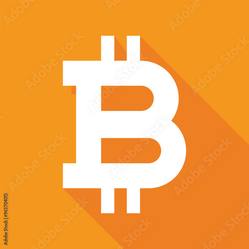 Vector Bitcoin Icon With Shadow