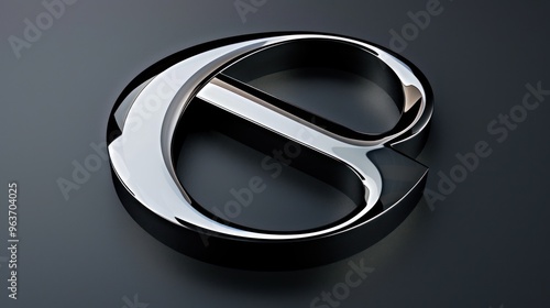 Elegant B design with smooth curves and a sleek, metallic appearance