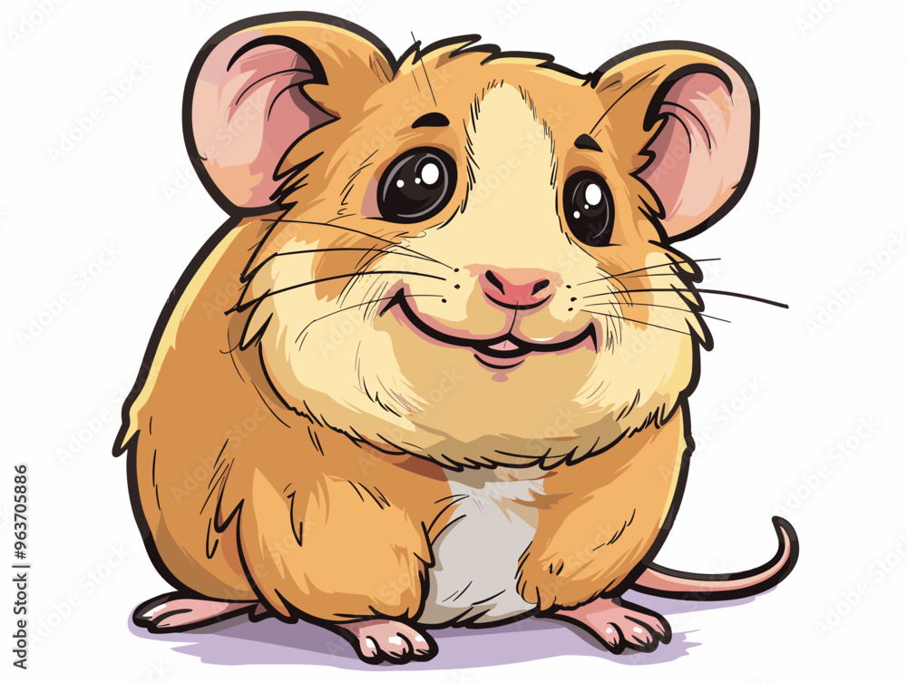 A cute cartoon hamster Vector illustration on white background A cute cartoon hamster Vector illustration on white background