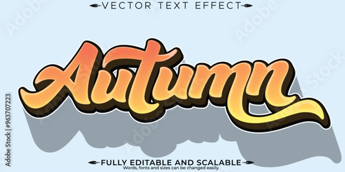 Autumn text effect, editable season and leaf text style