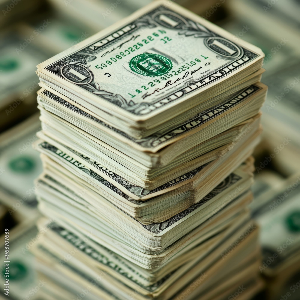 Dollar Bill Tower: Financial Ascent in 8K Ultra-High Resolution Dollar Bill Tower: Financial Ascent in 8K Ultra-High Resolution