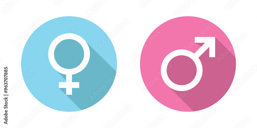 Vector Gender Icon Symbol With Shadow Vector Gender Icon Symbol With Shadow