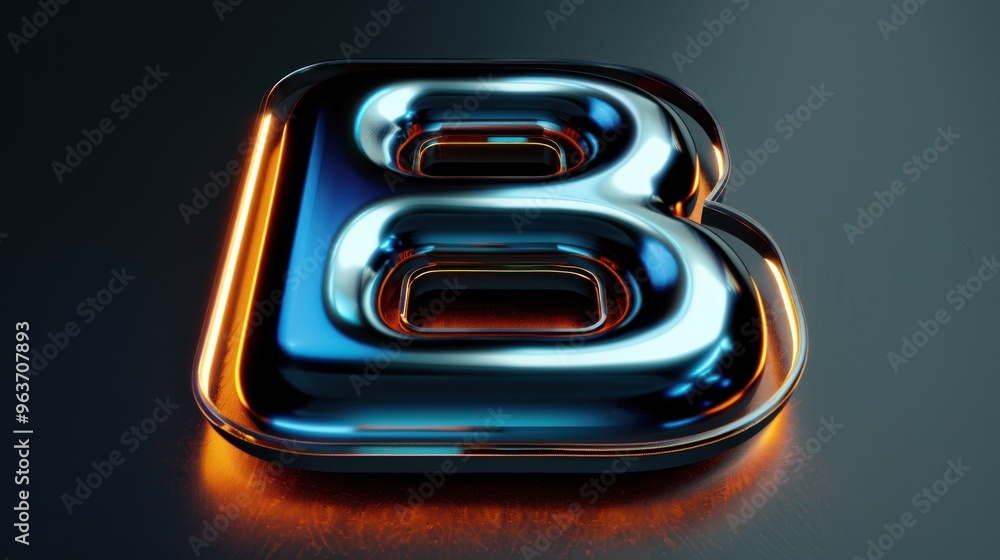 Sleek B emblem featuring a glowing neon effect and metallic finish Sleek B emblem featuring a glowing neon effect and metallic finish