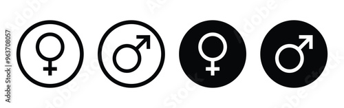 Vector Gender Icon Set In Circle