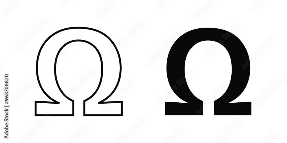 Vector Omega Icon Symbols Illustration Vector Omega Icon Symbols Illustration
