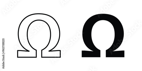 Vector Omega Icon Symbols Illustration