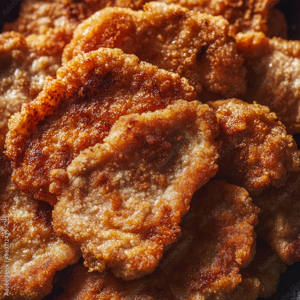Crispy Pork Cutlets: Close-Up Top View 4K Image Crispy Pork Cutlets: Close-Up Top View 4K Image