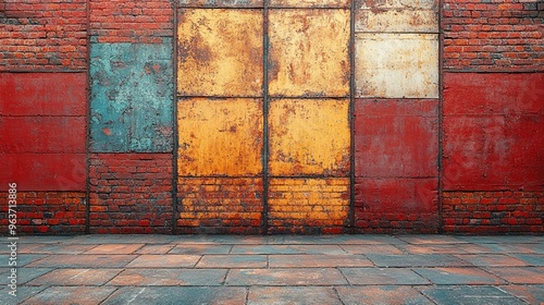 Classic Panoramic View of Old Red Brick Wall Background: Ideal for Rustic Design Projects and Vintage Aesthetics, Featuring Detailed Brick Texture for High-Quality Visuals Generative AI