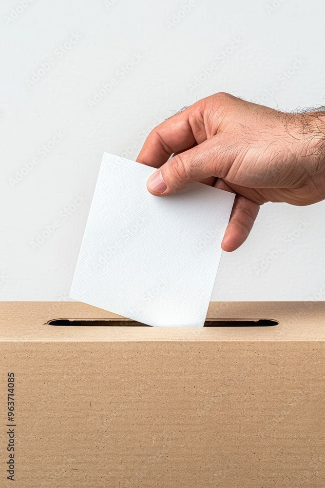 Civic duty - hand placing a ballot paper in ballot box for voting, emphasizing importance of election concept, showcasing anonymity of secret ballot, reflecting competitive nature of preelection race. Civic duty - hand placing a ballot paper in ballot box for voting, emphasizing importance of election concept, showcasing anonymity of secret ballot, reflecting competitive nature of preelection race.