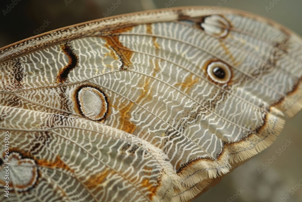 Magnificent close-up of a butterfly wing showing intricate patterns and textures in natural light Magnificent close-up of a butterfly wing showing intricate patterns and textures in natural light