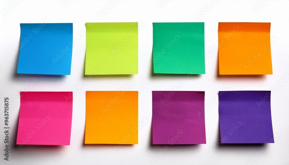 Fototapeta premium set of colorful sticky note on isolate white background