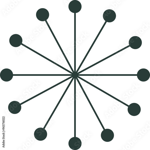 Atomic Star Mid Century Outline