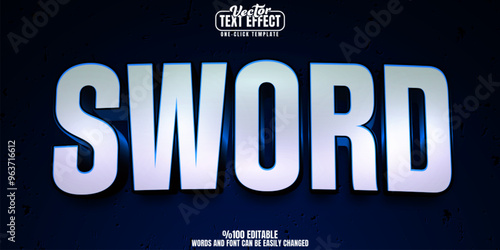 Sword editable text effect, customizable weapon and battle 3d font style
