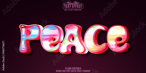 Trippy editable text effect, customizable psychedelic and surreal 3d font style