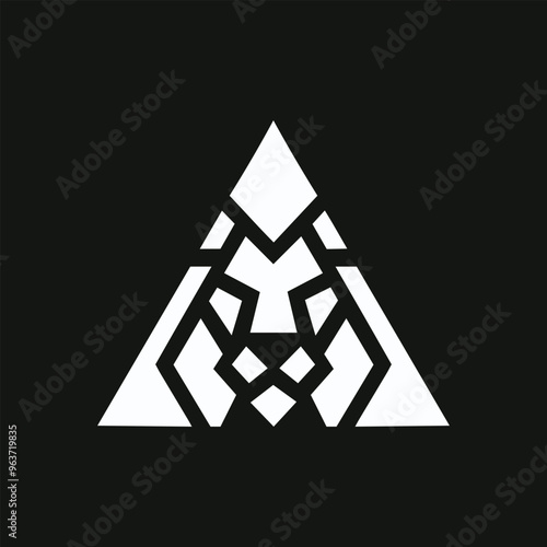 Geometric Lion Logo, minimalist vector illustration