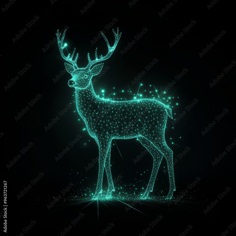 Luminous Deer Silhouette: 8K Unity Tenebrism Art Luminous Deer Silhouette: 8K Unity Tenebrism Art