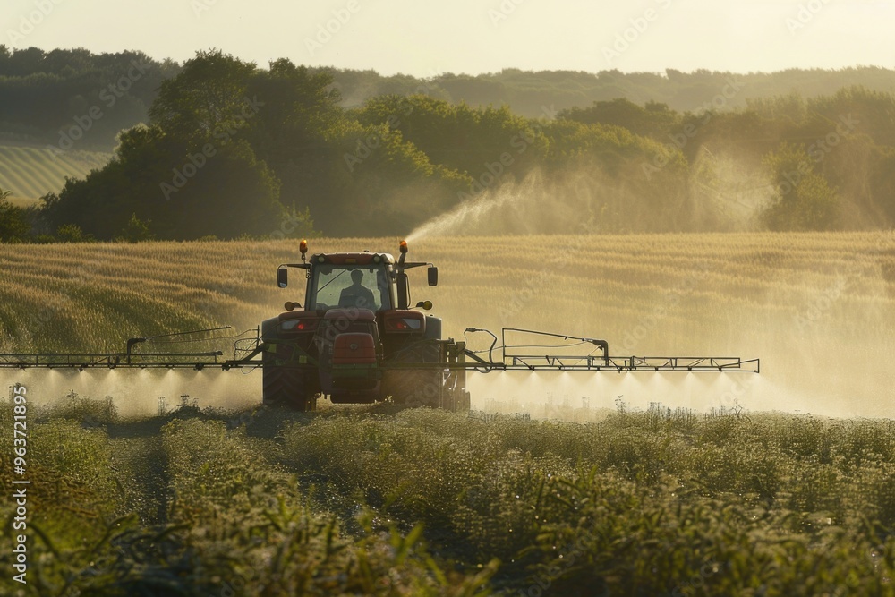 Fototapeta premium Agricultural equipment used for irrigation, farming and crop management