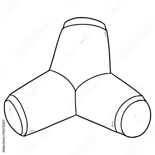tetrapod breakwater illustration hand drawn outline vector