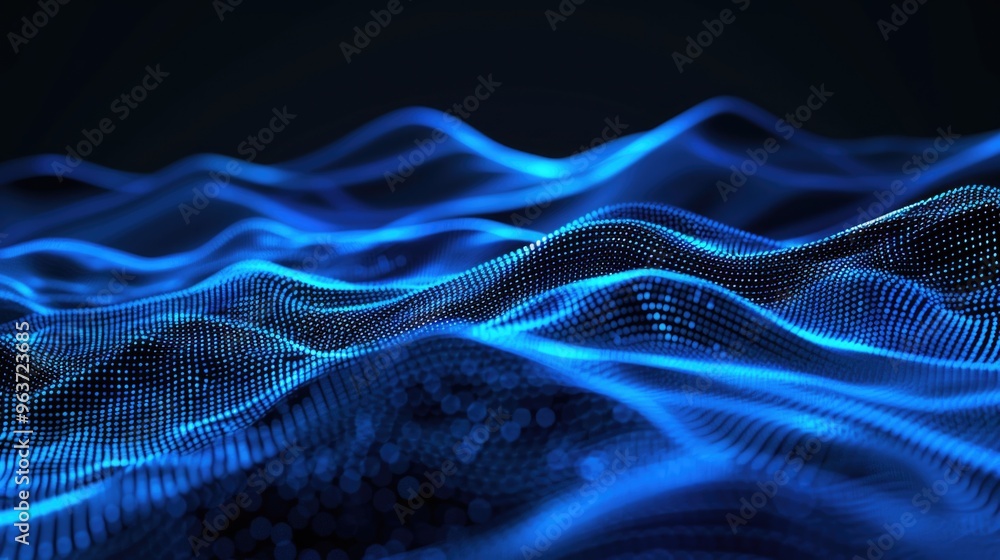 A close-up shot of a wave of blue light A close-up shot of a wave of blue light