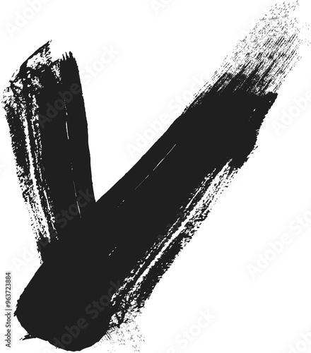 vector icon of letter V with ink stroke, V - Black handwritten letters, hand drawn V letters Logo design. Brushstroke V Letter Logo Design on white backg. eps8