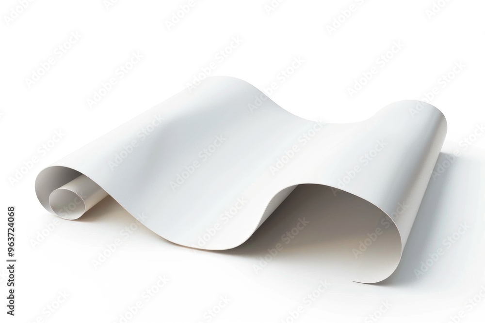 A single roll of paper on a plain white background, ready for use A single roll of paper on a plain white background, ready for use