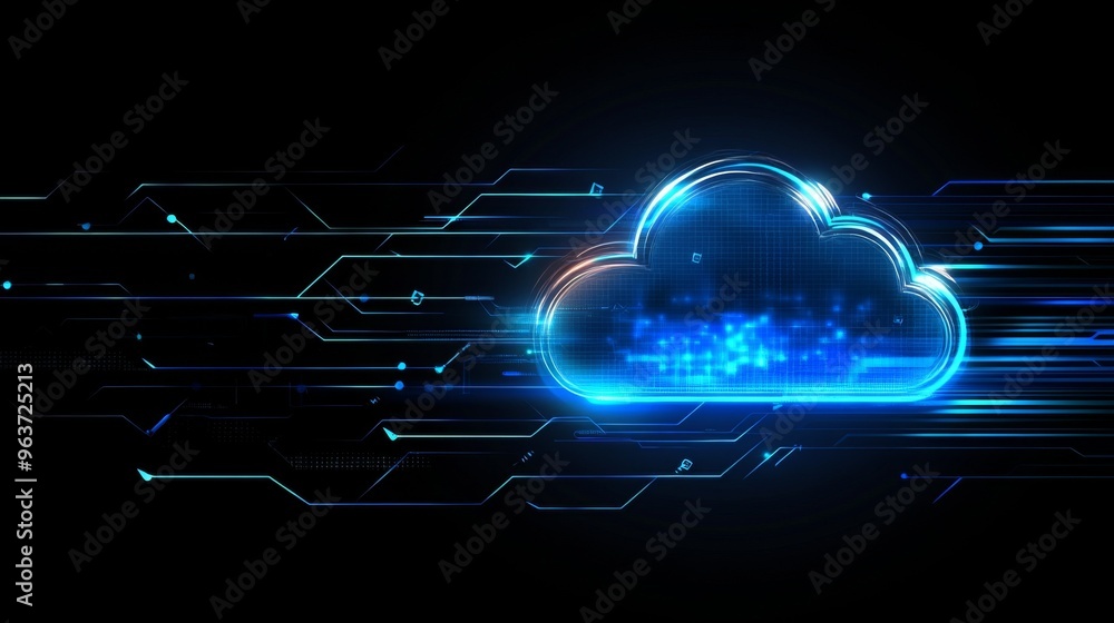 Fototapeta premium Futuristic Cloud Technology