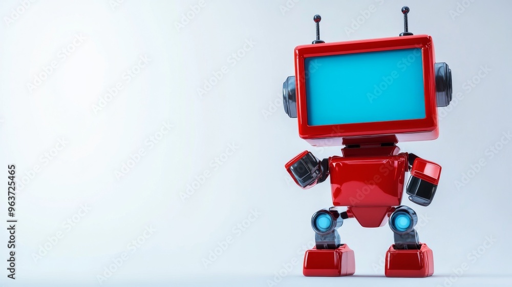 Cute Retro Robot with Screen Cute Retro Robot with Screen