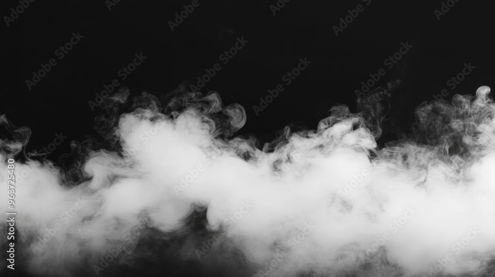Mystical White Smoke on Black Background Mystical White Smoke on Black Background