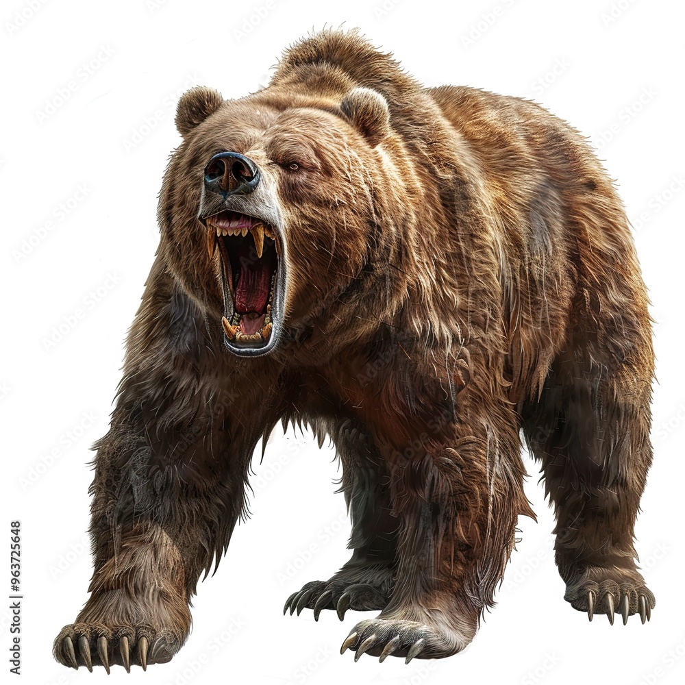 Grizzlybear Fear emotion fantasy animal cartoon isolated whitebackground Grizzlybear Fear emotion fantasy animal cartoon isolated whitebackground