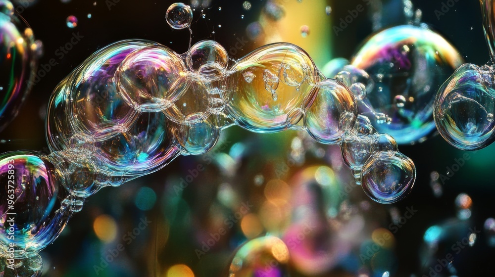 Naklejka premium Colorful Bubbles on a Vibrant Background