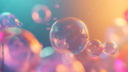Colorful Bubbles on Abstract Background