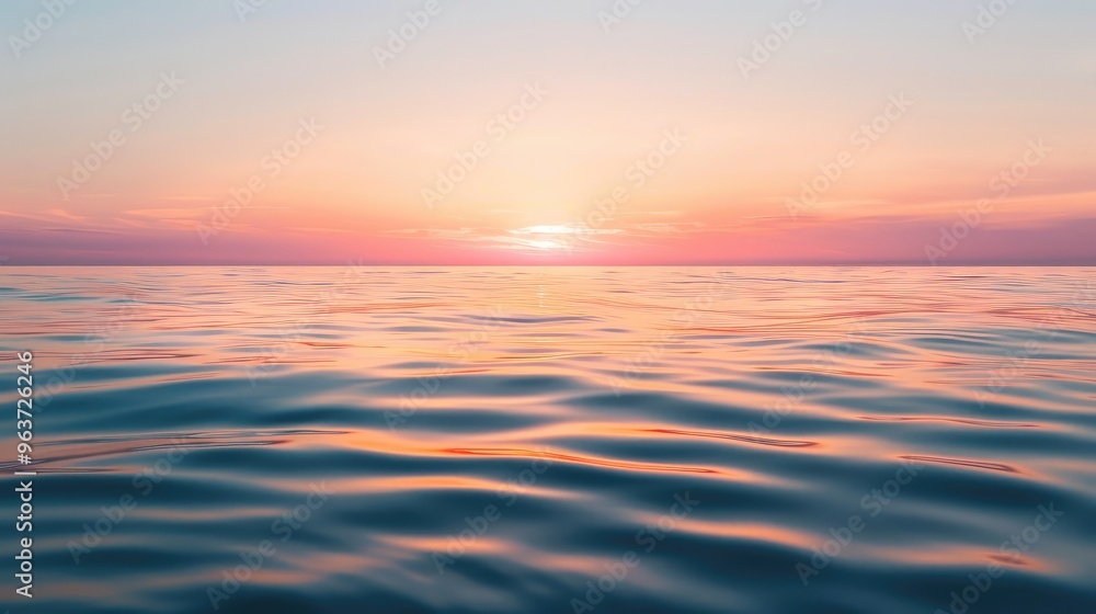 Obraz premium Tranquil Ocean Sunset with Gentle Waves