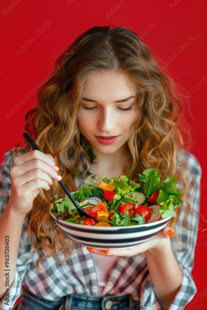 A person enjoying a healthy lunch, suitable for food and lifestyle photography or editorial use A person enjoying a healthy lunch, suitable for food and lifestyle photography or editorial use