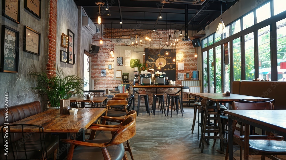 Modern Cozy Coffee Shop with Industrial Design Modern Cozy Coffee Shop with Industrial Design