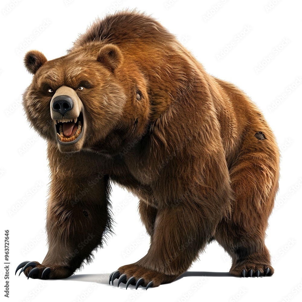 Obraz premium Grizzlybear spy fantasy animal cartoon isolated whitebackground 16:9