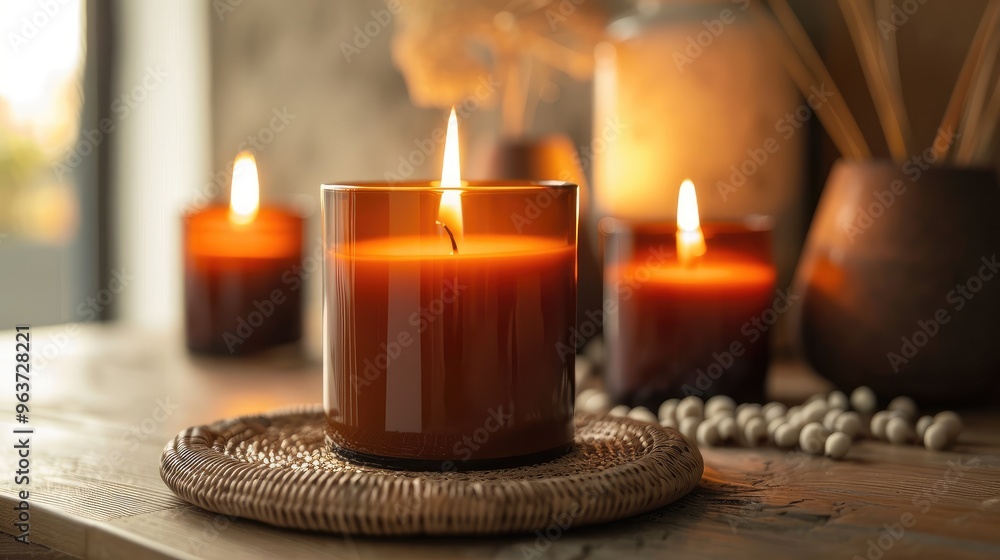 Tranquil Candlelit Evening with Cozy Decorations Tranquil Candlelit Evening with Cozy Decorations