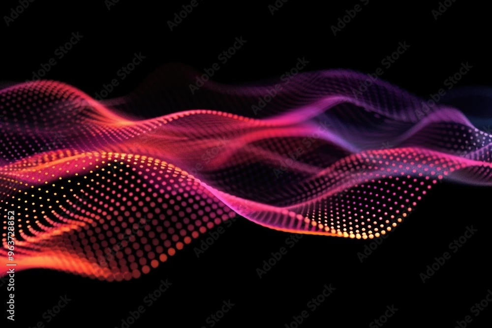 A colorful wave pattern on a dark background A colorful wave pattern on a dark background