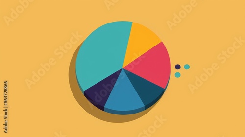 Free Download Colorful Pie Chart on Yellow Background for Data Visualization - GFXLoad