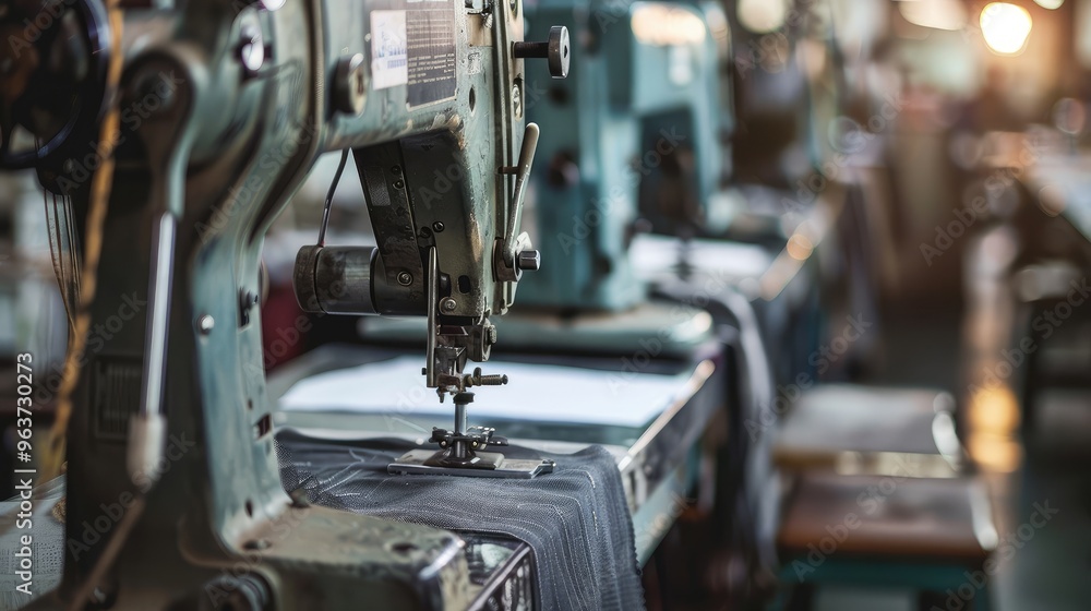 Industrial Sewing Machines in Textile Factory