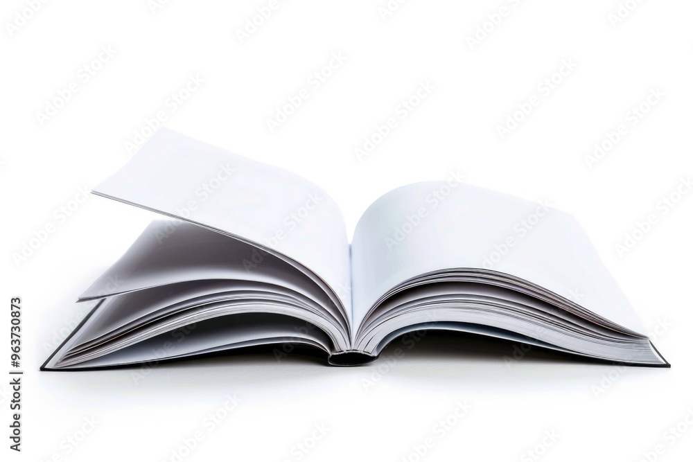 A close-up of an open book lying on a white surface, perfect for use in educational or publishing contexts A close-up of an open book lying on a white surface, perfect for use in educational or publishing contexts