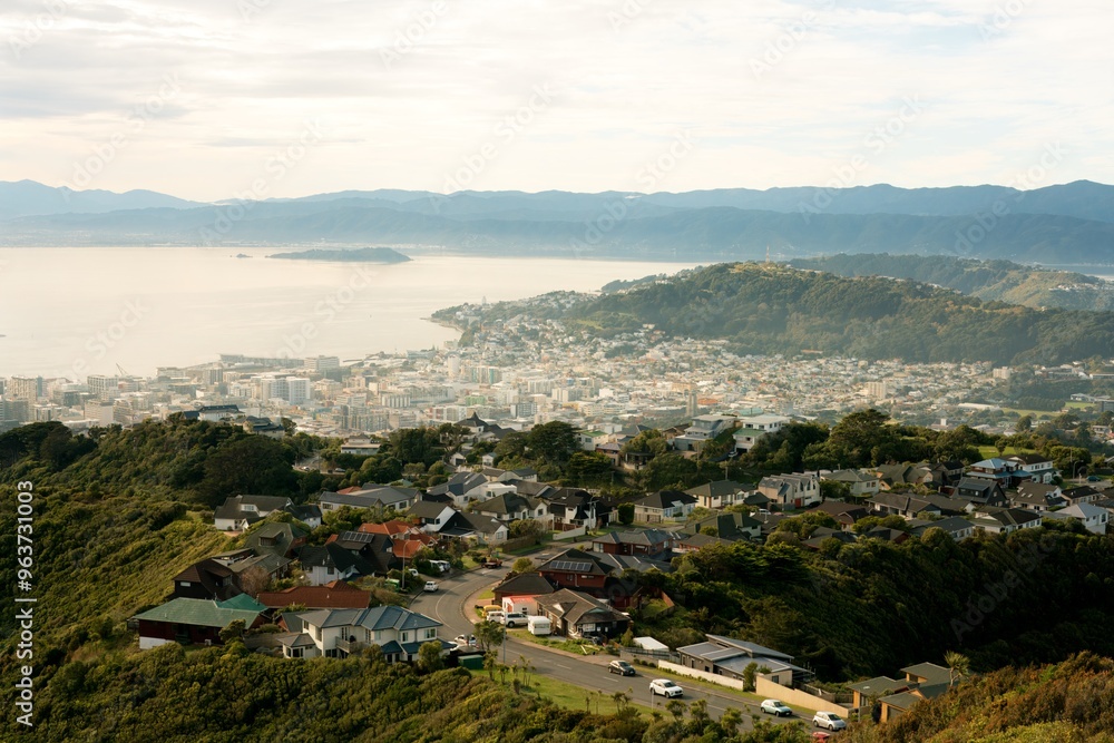 Aerial view over wellington on a fogy day Aerial view over wellington on a fogy day