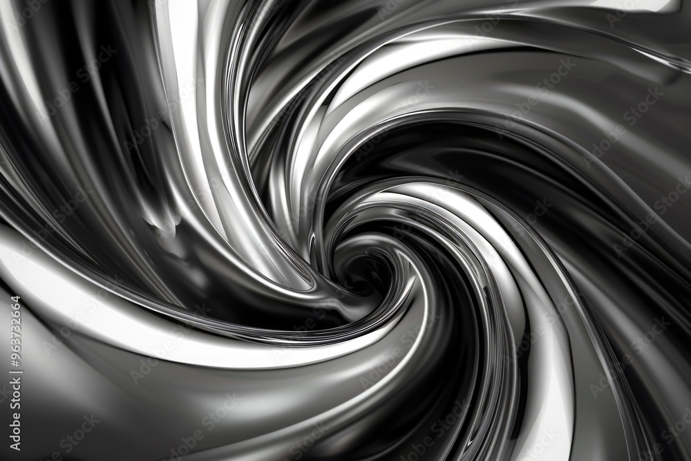 A close-up shot of a swirling pattern in black and white A close-up shot of a swirling pattern in black and white