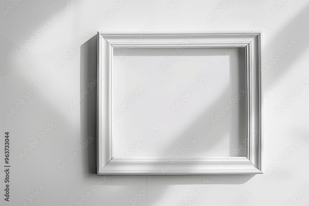 A picture frame hangs on the wall in a cozy room, perfect for displaying a favorite image or memory